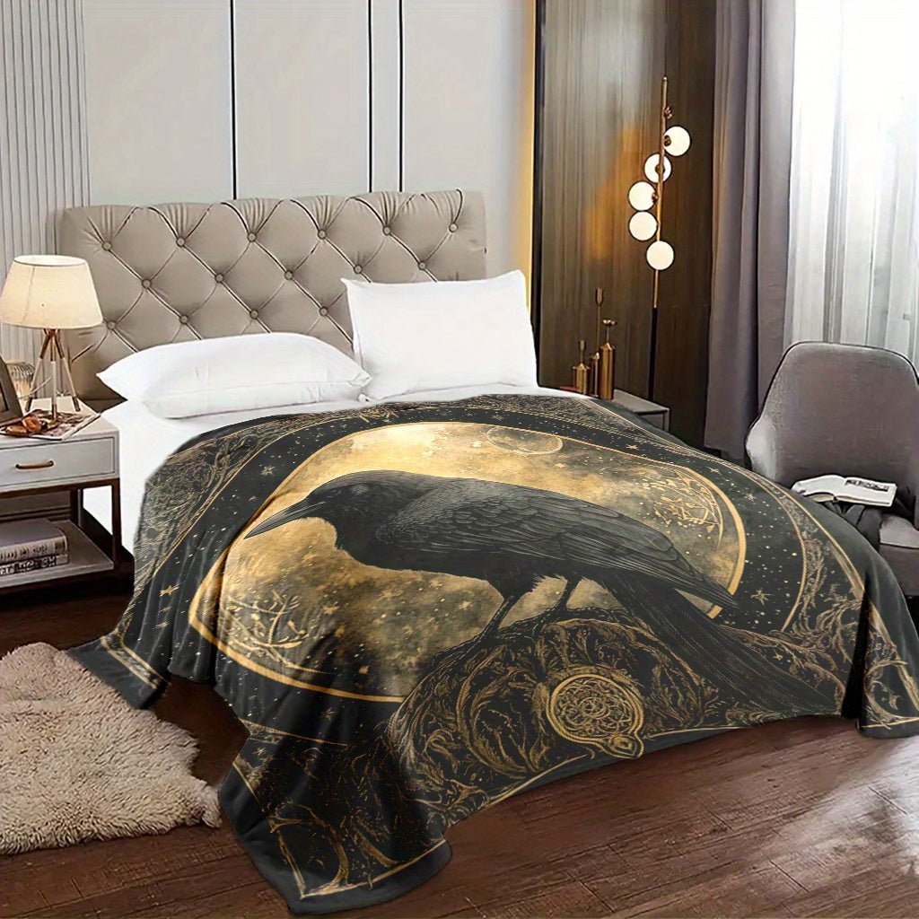 Digital Print Flannel Fleece Throw Blanket Soft Cozy Polyester for Camping Travel Home