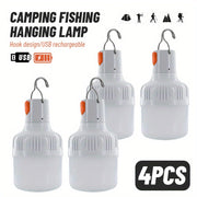4 dona LED chiroq, quloq bilan, USB orqali qayta zaryadlanadigan, 3 ta yoritish rejimi, bardoshli ABS, ichki va tashqi foydalanish uchun portativ