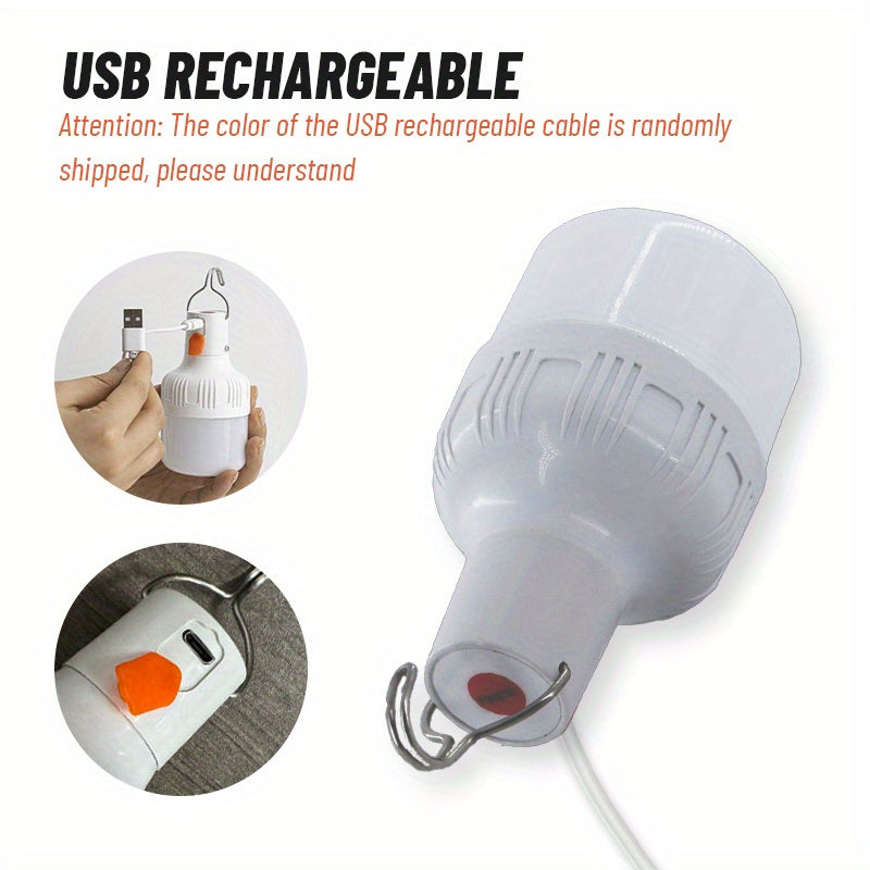 4 dona LED chiroq, quloq bilan, USB orqali qayta zaryadlanadigan, 3 ta yoritish rejimi, bardoshli ABS, ichki va tashqi foydalanish uchun portativ