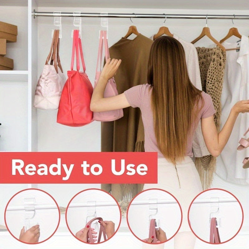 Clear Acrylic Handbag Hanger Compact Organizer for Purses and Hats