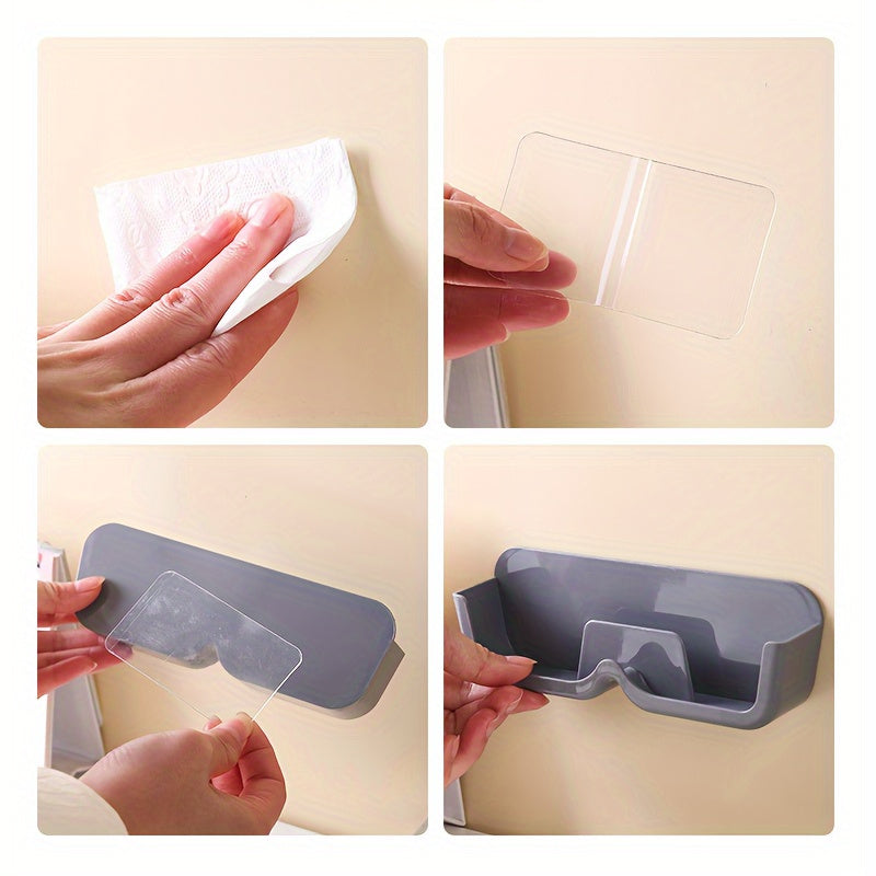 Light Gray Wall-Mounted Glasses Display Stand Durable Plastic Organizer
