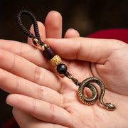 Brass Snake Keychain for Men Stylish Car and Bag Accessory