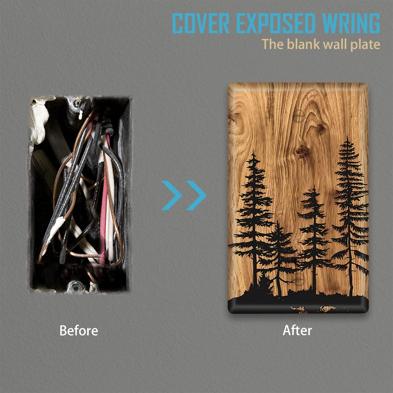 Wall Plate Cover for Light Switches and Outlets Pine Forest Design Easy to Clean and Install