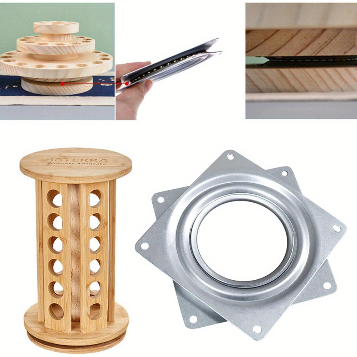 4 dyuym diametrli va 0.8 mm galvanizli qoplama bilan kvadrat aylanuvchi stend. Besh oltin aylanuvchi asos va 8 ta vint bilan birga keladi.