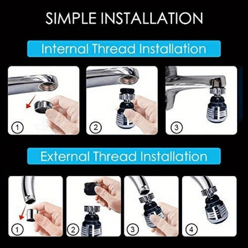 360 Rotatable Faucet Extender with Adjustable Sprayer and Splash-proof Head