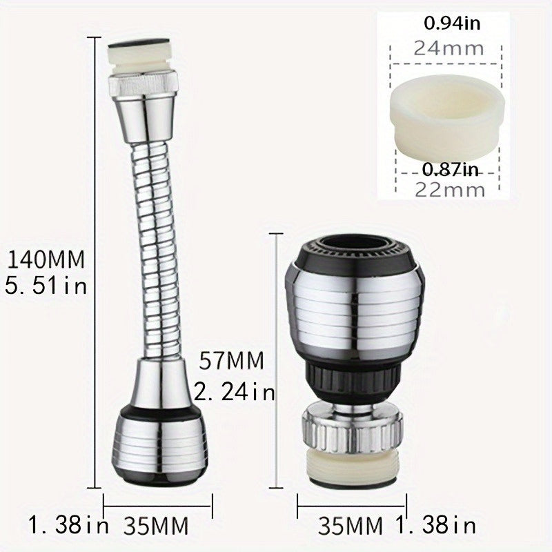 360 Rotatable Faucet Extender with Adjustable Sprayer and Splash-proof Head