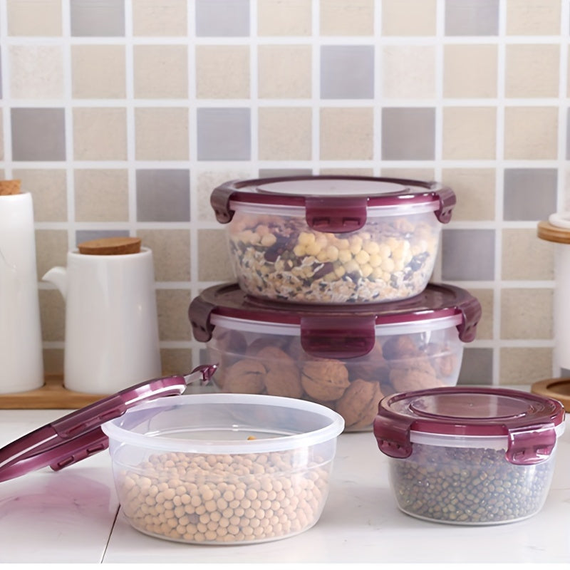 Герметичные контейнеры для хранения продуктов 3/4 комплекта, большие объемы, штабелируемый пластиковый органайзер для кухни