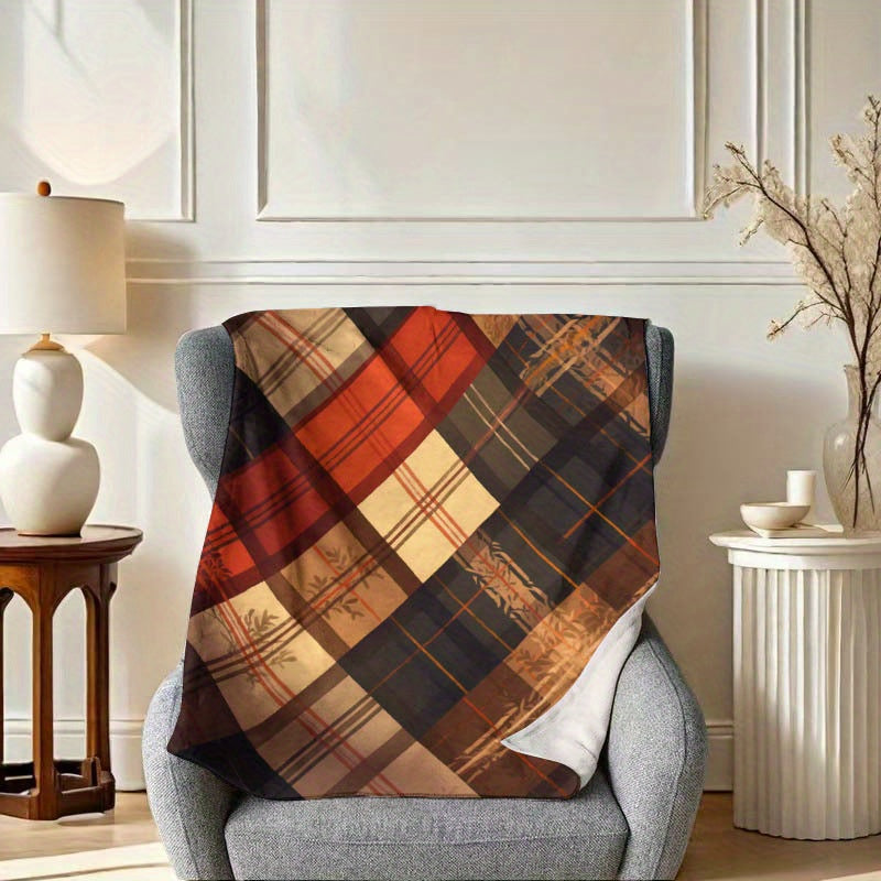 Uy uchun mo'ljallangan 200-250g yumshoq polyester bilan bezatilgan gulli plaid naqshli flanel yostiqcha