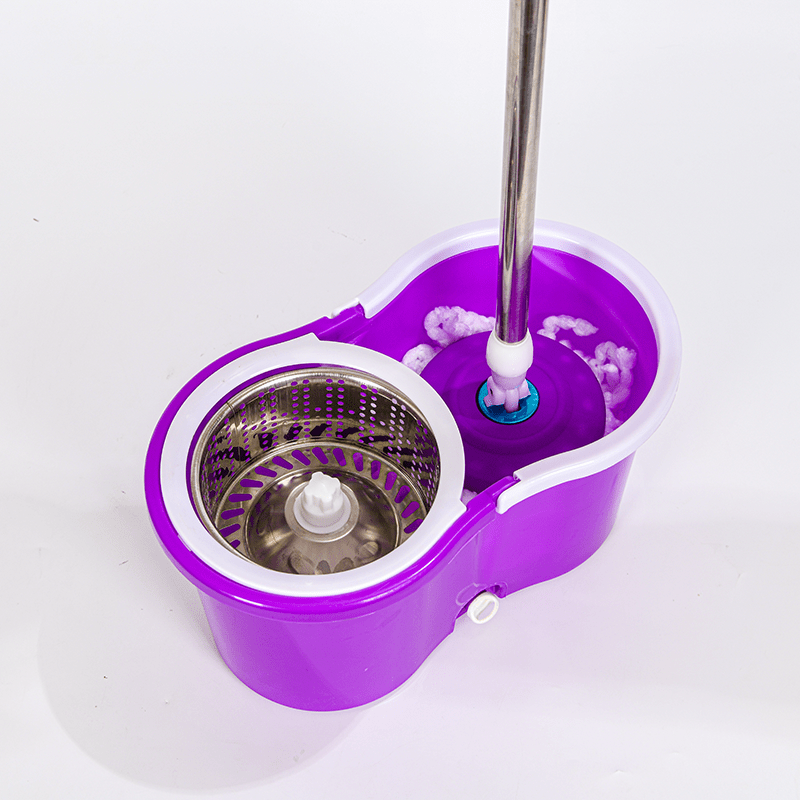 Hands-Free Spin Mop with Rotating Bucket and Microfiber Heads for Easy Floor Cleaning