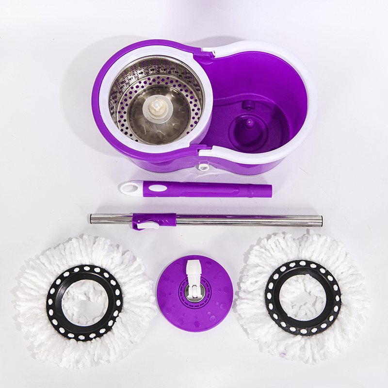 Hands-Free Spin Mop with Rotating Bucket and Microfiber Heads for Easy Floor Cleaning