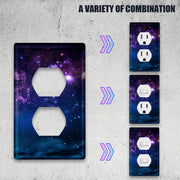 "Накладки на стеновые выключатели и розетки с звездным небом: двусторонняя панель-рокер, легкая установка, без батареек, декор для дома/офиса."