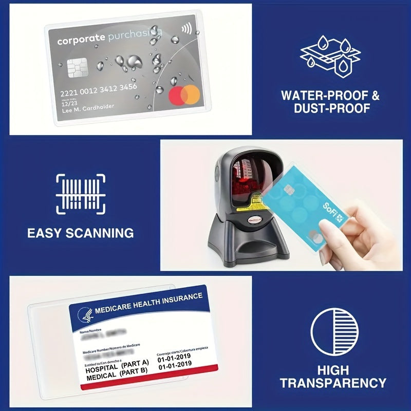 12-Pack Waterproof Transparent Card Sleeves for Credit Cards and IDs