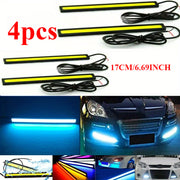 Car LED Light Bars Set of 4 17cm Ultra-Thin COB Bright Lights for Motorcycles