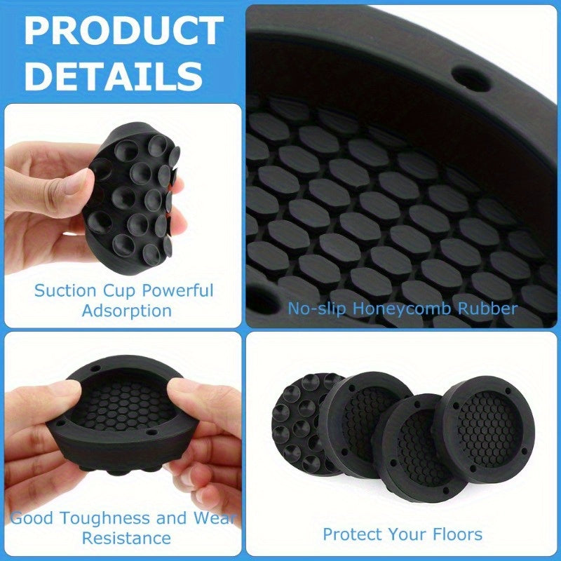 Set of 4 Plastic Anti-Vibration Washing Machine Pads for Stabilization and Scratch Resistance