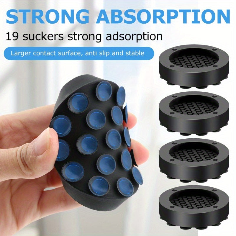 Set of 4 Plastic Anti-Vibration Washing Machine Pads for Stabilization and Scratch Resistance