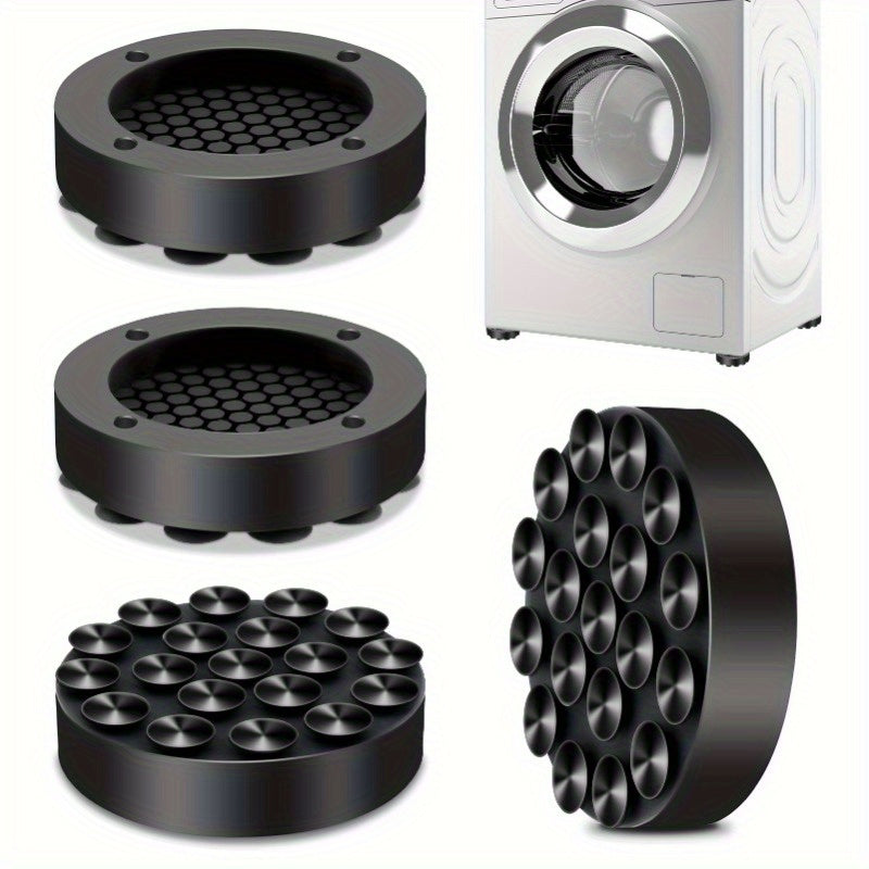 Set of 4 Plastic Anti-Vibration Washing Machine Pads for Stabilization and Scratch Resistance