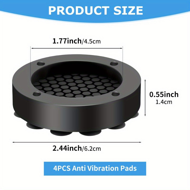 Set of 4 Plastic Anti-Vibration Washing Machine Pads for Stabilization and Scratch Resistance