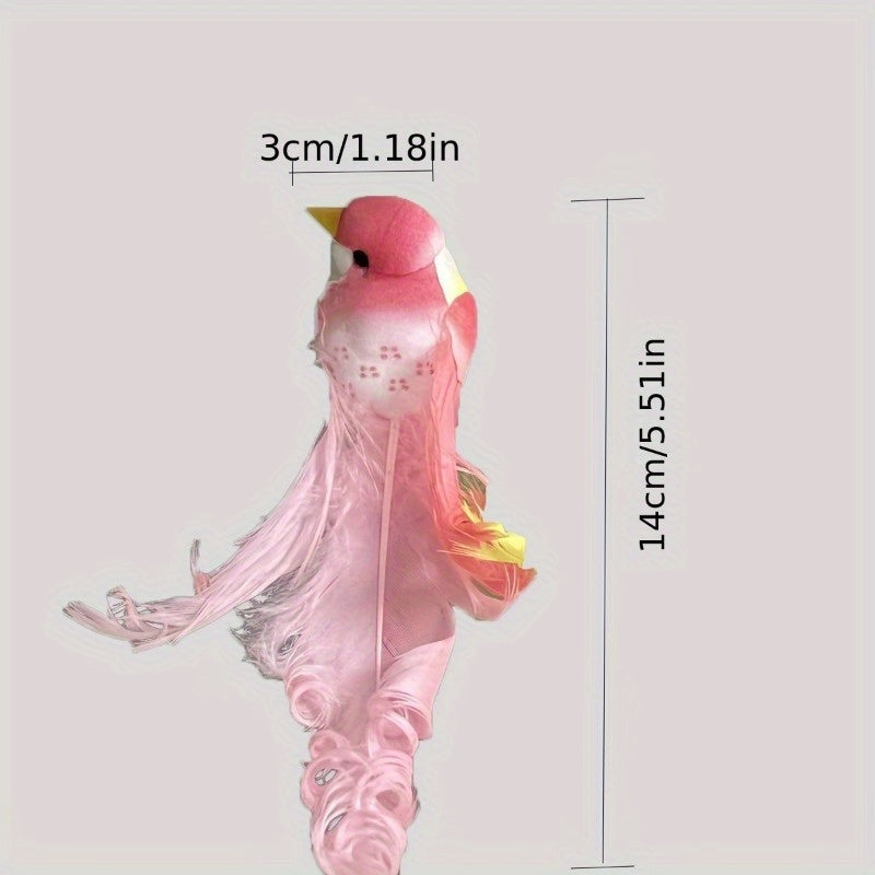 Set of 6 Artificial Feather Birds Wall Decor Jungle Summer Theme No Power