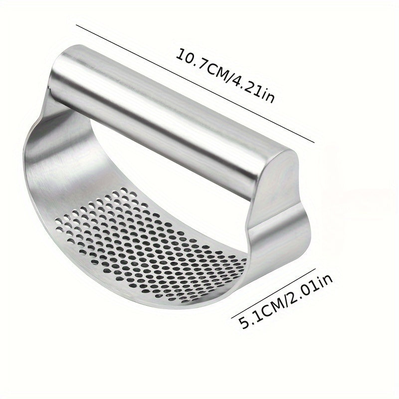 Stainless Steel Garlic Press Mince Ginger Nut Crusher Easy to Clean Kitchen Gadget