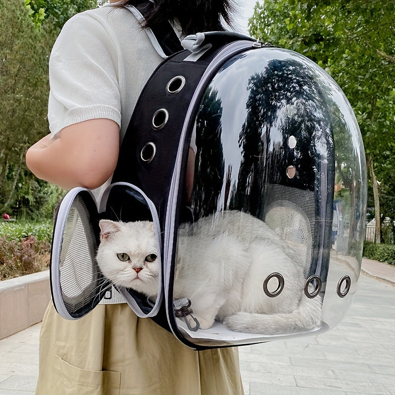 Clear Acrylic Cat Backpack Carrier with Zipper and Breathable Mesh for Travel