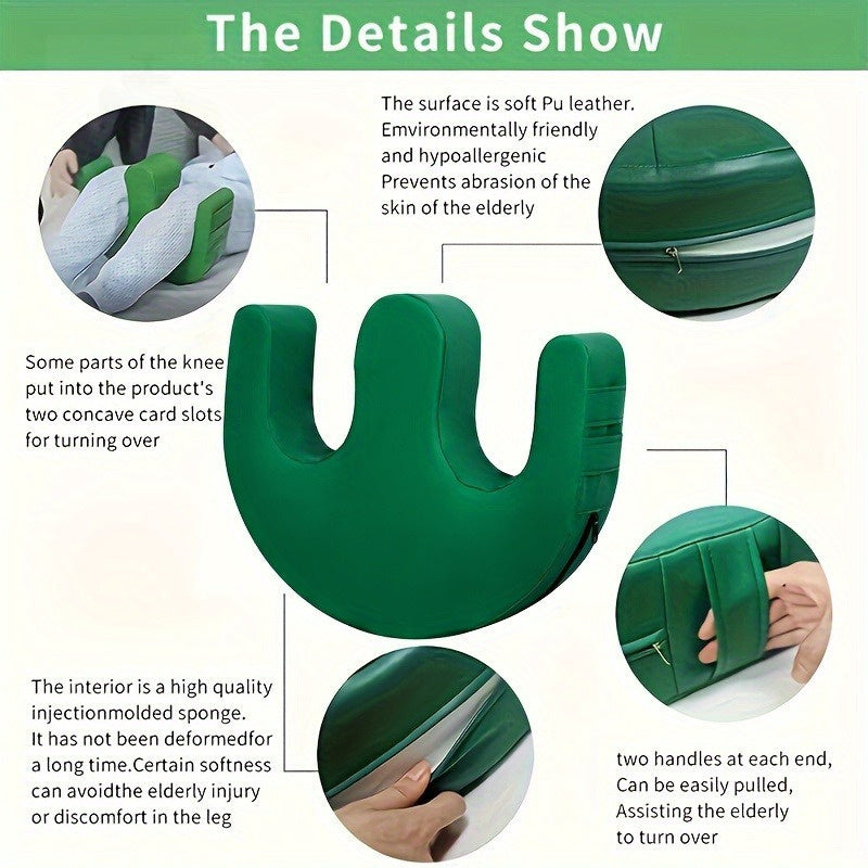 Almohada impermeable para elevación de pacientes, con funda removible de cuero sintético, ayuda para girar en la cama para personas mayores y discapacitadas
