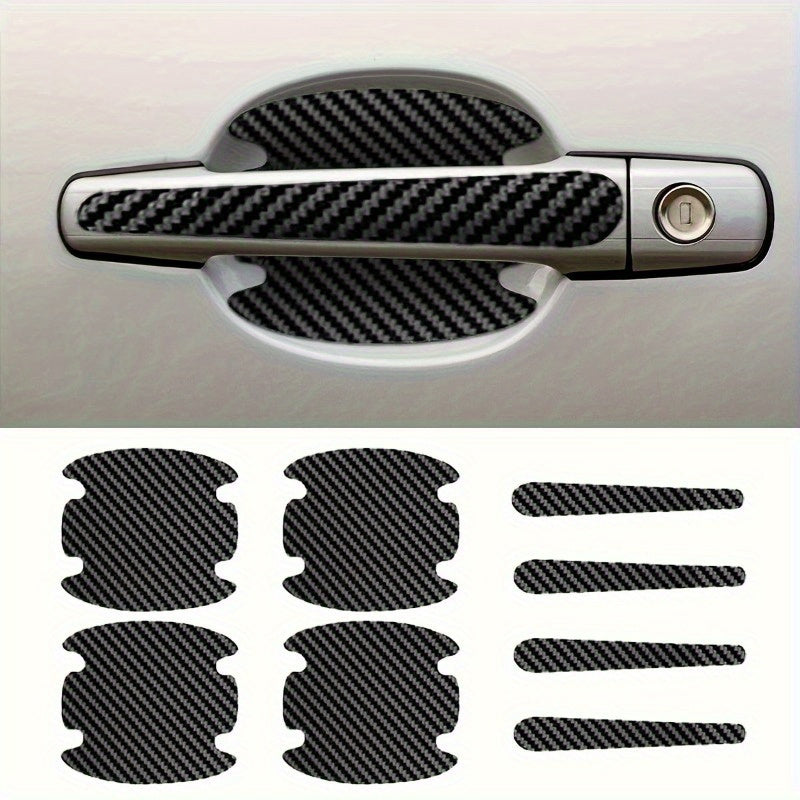 Universal Carbon Fiber Door Handle Covers Scratch Resistant Waterproof Protector Set