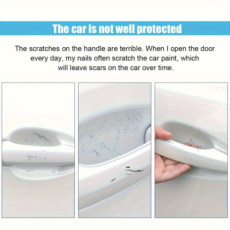Universal Carbon Fiber Door Handle Covers Scratch Resistant Waterproof Protector Set