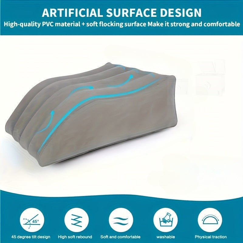 1 dona inflatsiyalangan oyoq ko'taruvchi yostiq - Uxlash uchun qulay to'siq qo'llab-quvvatlash, orqa va oyoq og'rig'ini kamaytirish, operatsiyadan keyingi tiklanish, tos, oyoq, bilak qo'llab-quvvatlash - Mustahkam polyester tolalaridan tayyorlangan