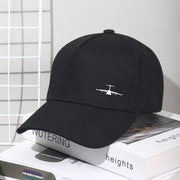 Unisex Cotton-Polyester Baseball Cap with Transport Plane Embroidery Lightweight Casual Outdoor