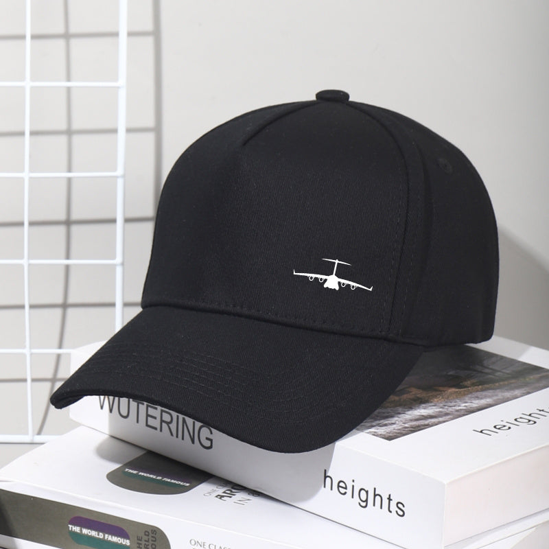 Unisex Cotton-Polyester Baseball Cap with Transport Plane Embroidery Lightweight Casual Outdoor