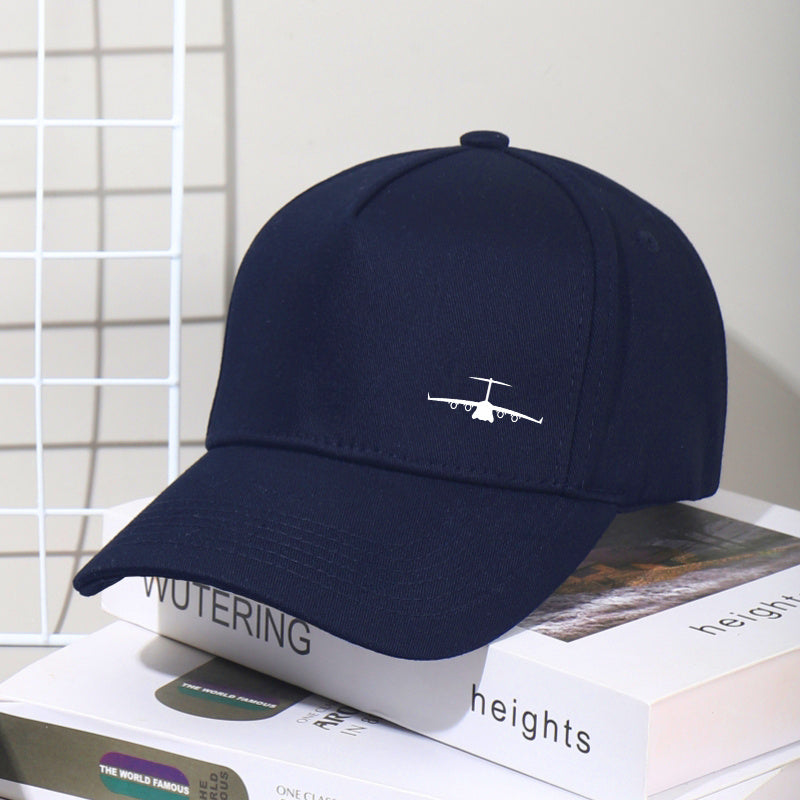 Unisex Cotton-Polyester Baseball Cap with Transport Plane Embroidery Lightweight Casual Outdoor