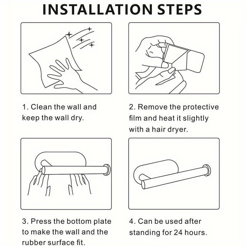 "Tualet qog'ozi ushlagichi, devorga o'rnatiladigan hammom va oshxona tashkilotchisi, teshik ochmasdan - tualet qog'ozi va qog'oz sochiqlar uchun qulay saqlash yechimi"