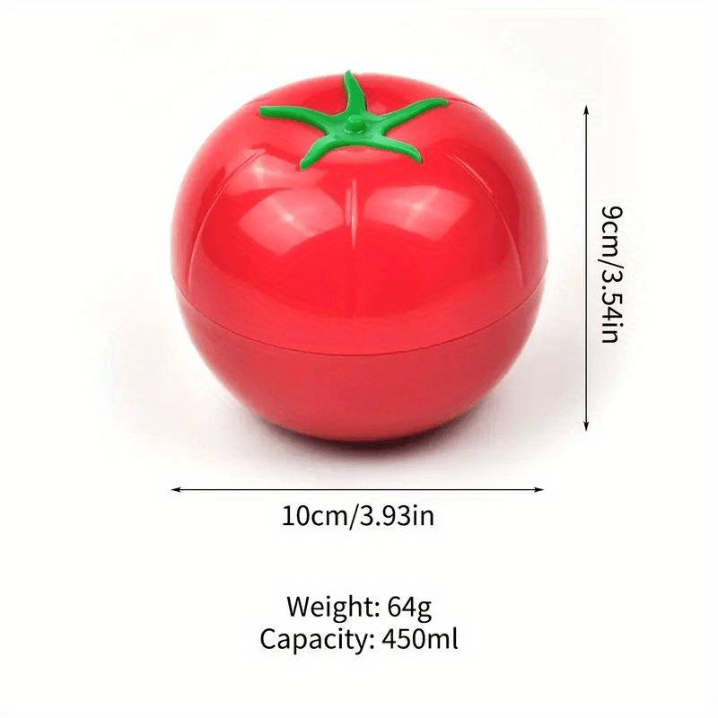 Tomato-Shaped Sealing Storage Box Red Plastic Vegetable Container 450ml