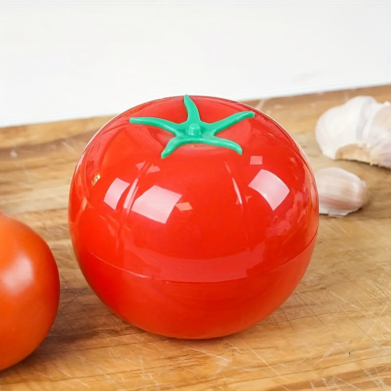 Tomato-Shaped Sealing Storage Box Red Plastic Vegetable Container 450ml