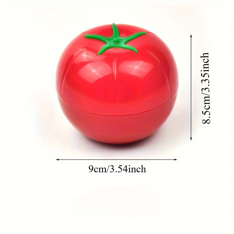 Tomato-Shaped Sealing Storage Box Red Plastic Vegetable Container 450ml