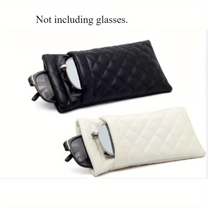 Кейс для очков из ПВХ-кожи двойного слоя с портативным дизайном, идеален для путешествий. Унисекс хранилище для мобильных телефонов и аксессуаров, подходит как для мужчин, так и для женщин.