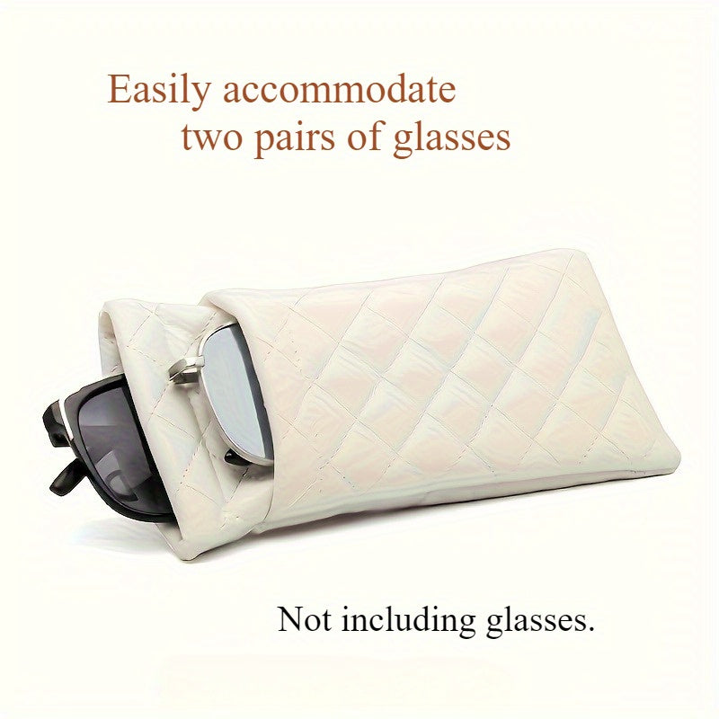 Кейс для очков из ПВХ-кожи двойного слоя с портативным дизайном, идеален для путешествий. Унисекс хранилище для мобильных телефонов и аксессуаров, подходит как для мужчин, так и для женщин.