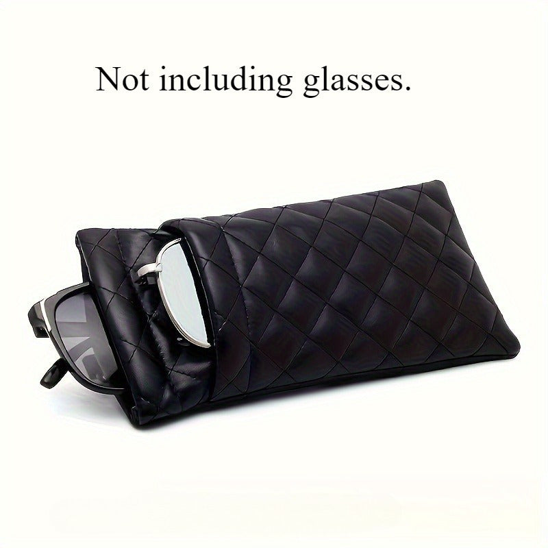 Кейс для очков из ПВХ-кожи двойного слоя с портативным дизайном, идеален для путешествий. Унисекс хранилище для мобильных телефонов и аксессуаров, подходит как для мужчин, так и для женщин.
