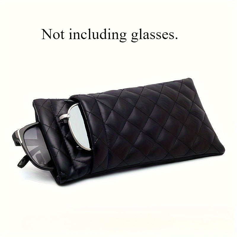 Кейс для очков из ПВХ-кожи двойного слоя с портативным дизайном, идеален для путешествий. Унисекс хранилище для мобильных телефонов и аксессуаров, подходит как для мужчин, так и для женщин.