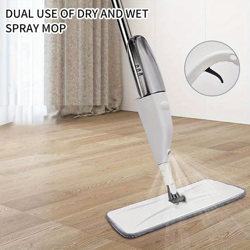 124.46cm Microfiber Spray Mop with Scraper for Hardwood and Tile Floors