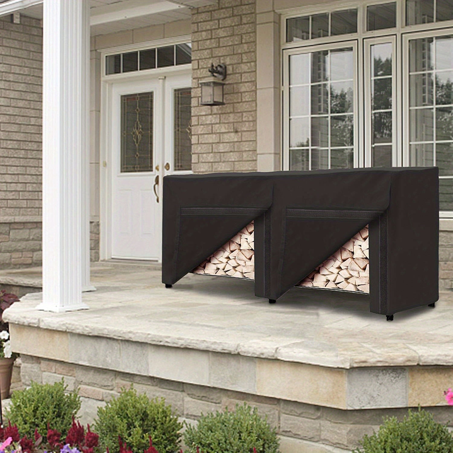 Wheat Straw Firewood Cover Portable Weather-Resistant Garden Storage