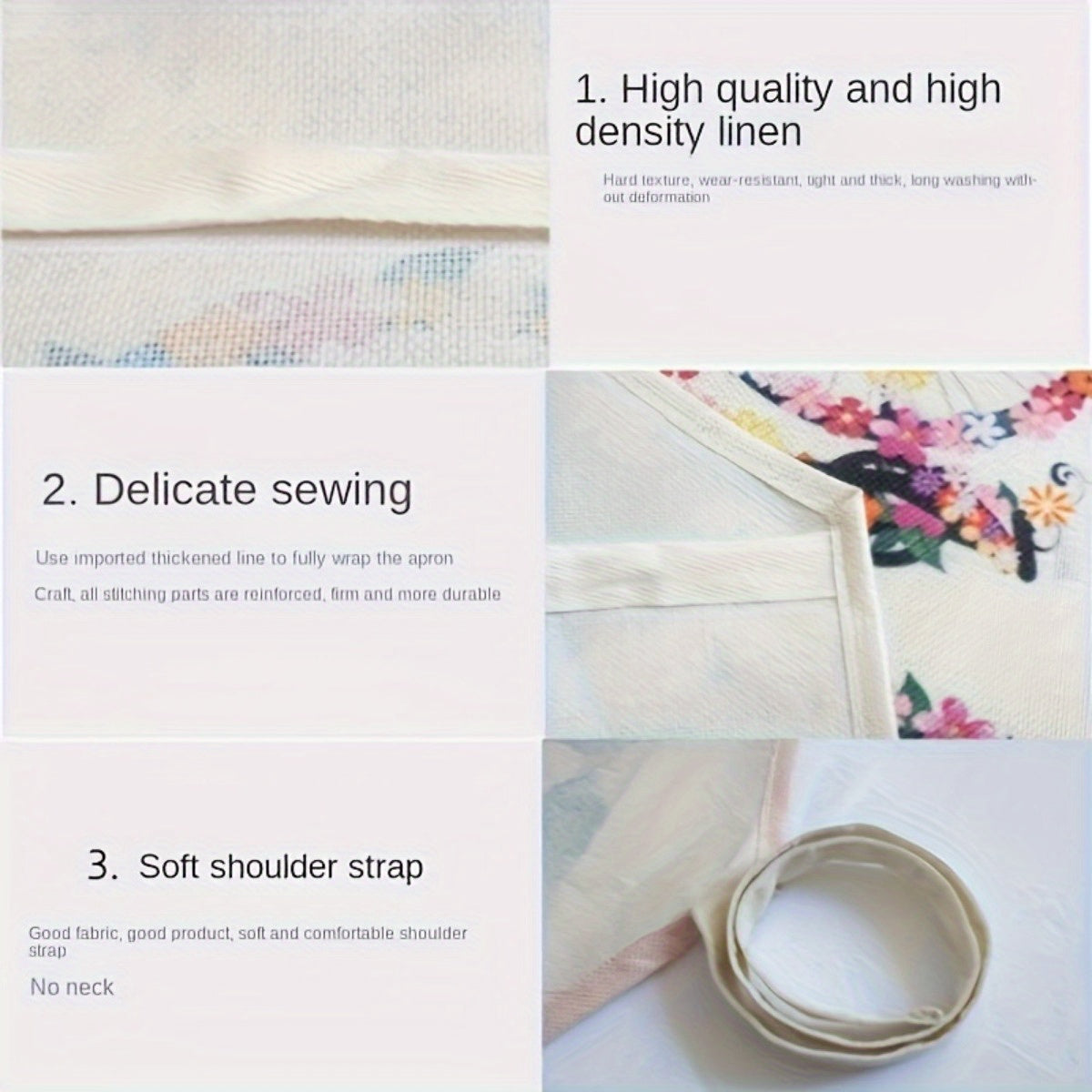 Delantal de cocina de lino para mujer y hombre con estampado de gato, duradero, fácil de limpiar