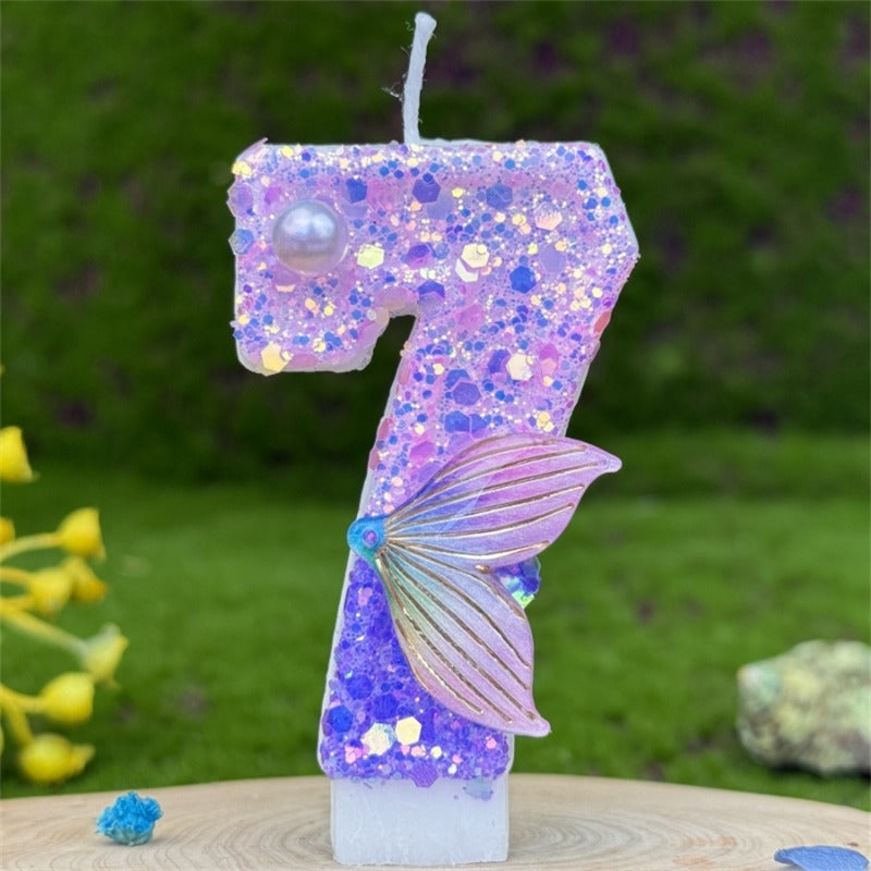 3D Glittering Number Birthday Candle for Cakes Celebrations 1 Piece