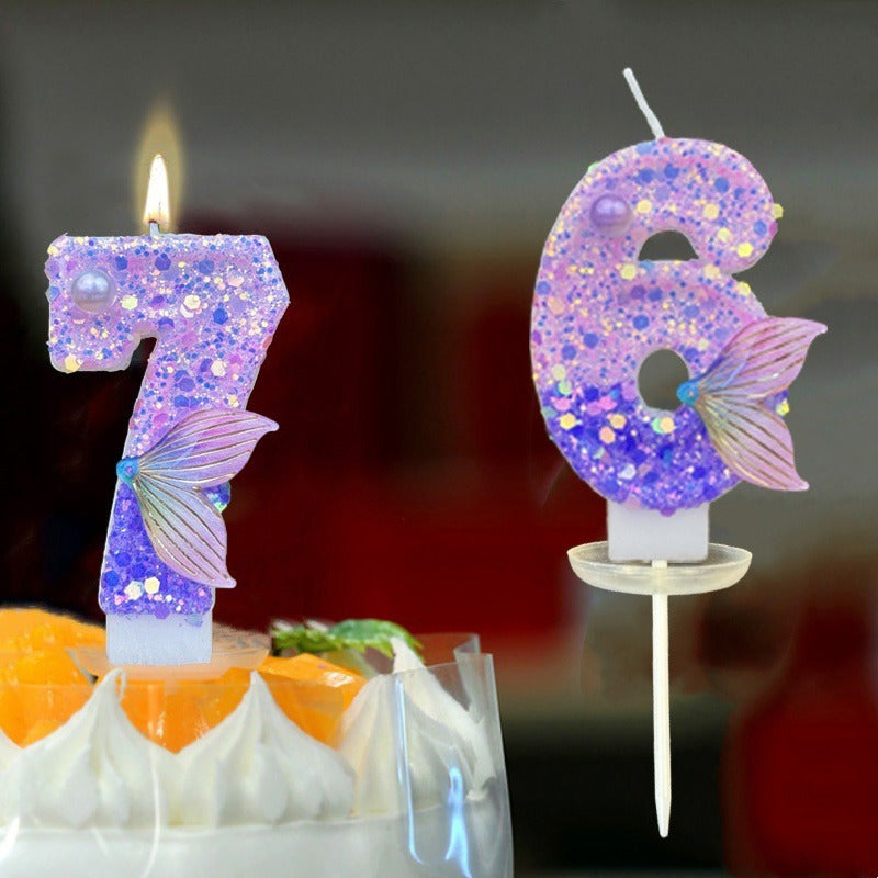 3D Glittering Number Birthday Candle for Cakes Celebrations 1 Piece