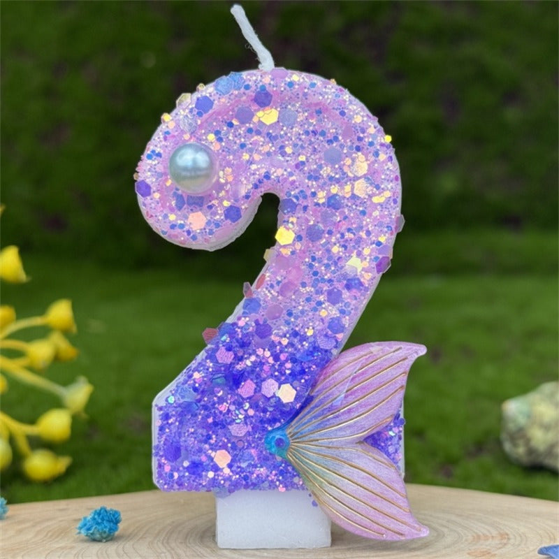 3D Glittering Number Birthday Candle for Cakes Celebrations 1 Piece