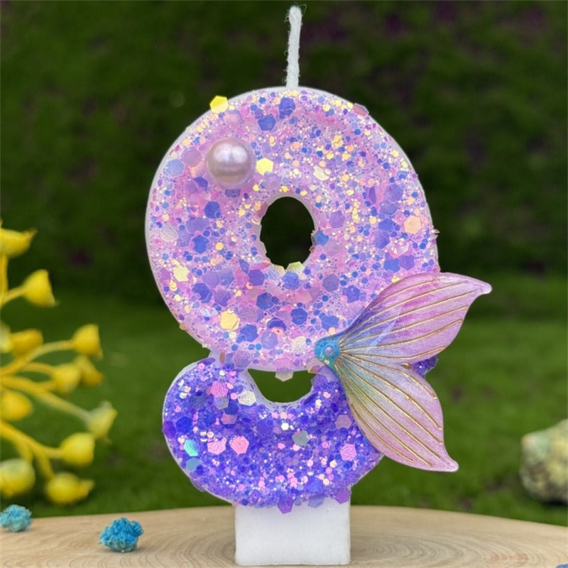 3D Glittering Number Birthday Candle for Cakes Celebrations 1 Piece