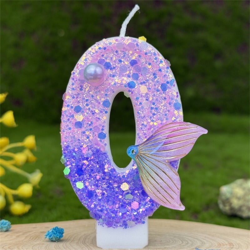 3D Glittering Number Birthday Candle for Cakes Celebrations 1 Piece