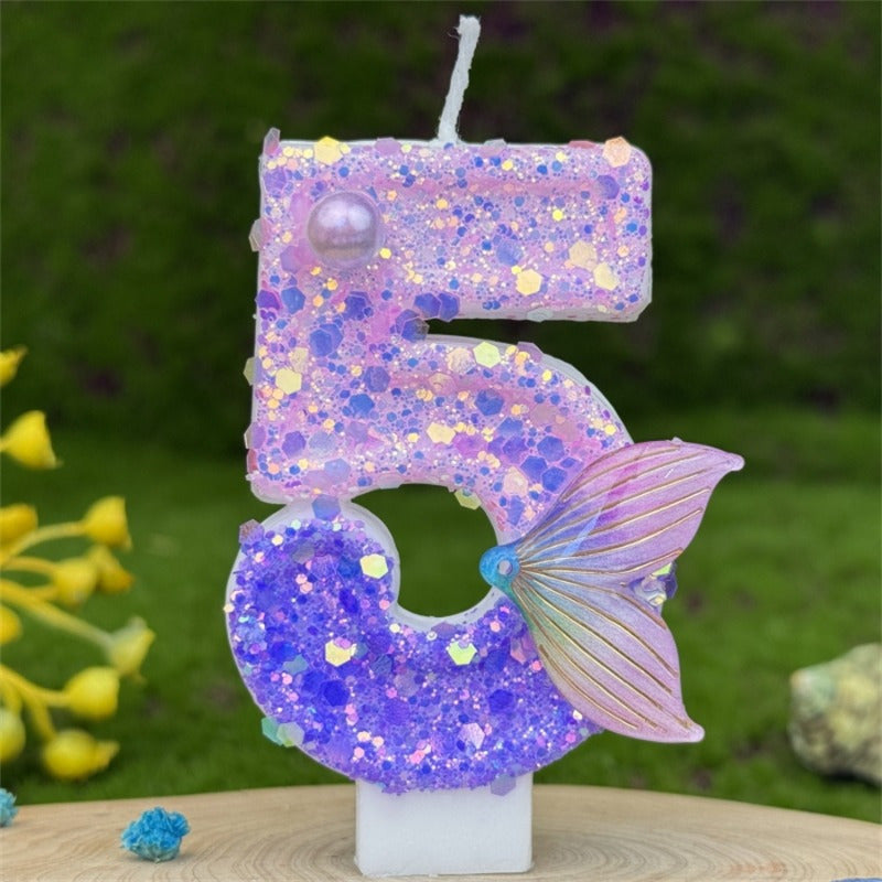 3D Glittering Number Birthday Candle for Cakes Celebrations 1 Piece