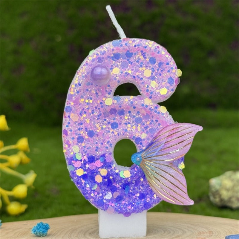 3D Glittering Number Birthday Candle for Cakes Celebrations 1 Piece
