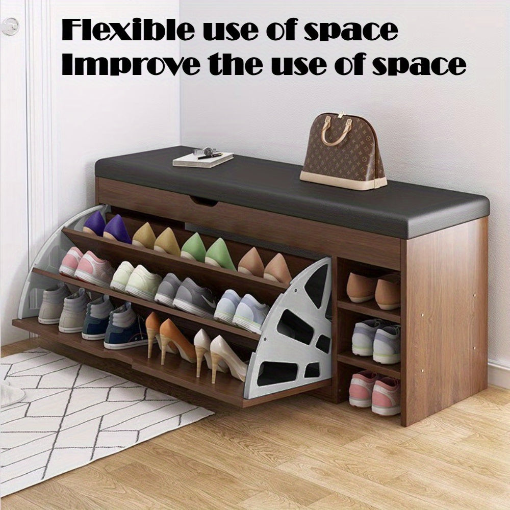 Stainless Steel 3-Tier Flip Shoe Rack Space-Saving Storage Multi-Room
